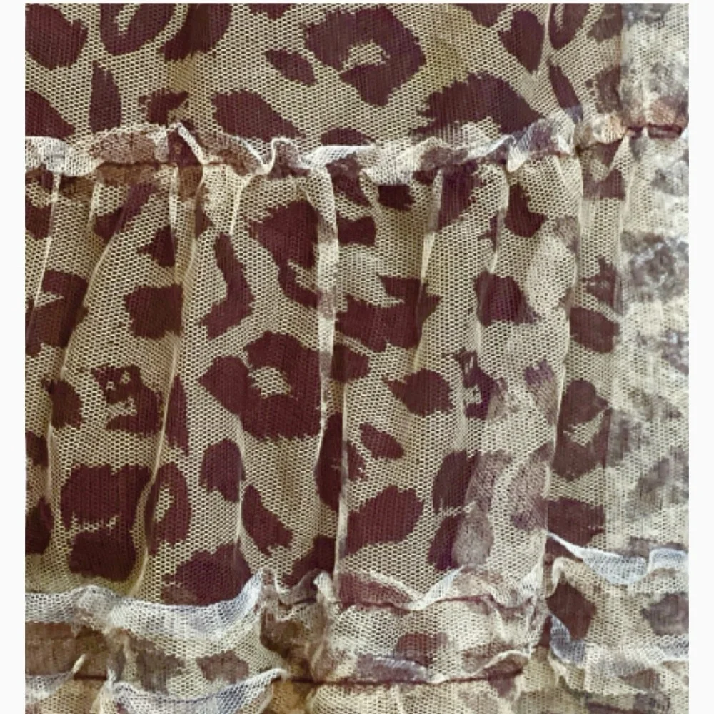 The Children’s Place Brown and Tan Leopard Print‎ Tiered Ruffle Skirt